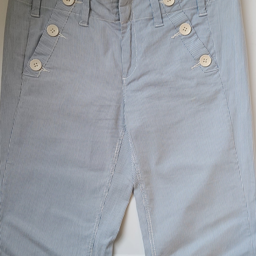 Seersucker wide leg sailor pant